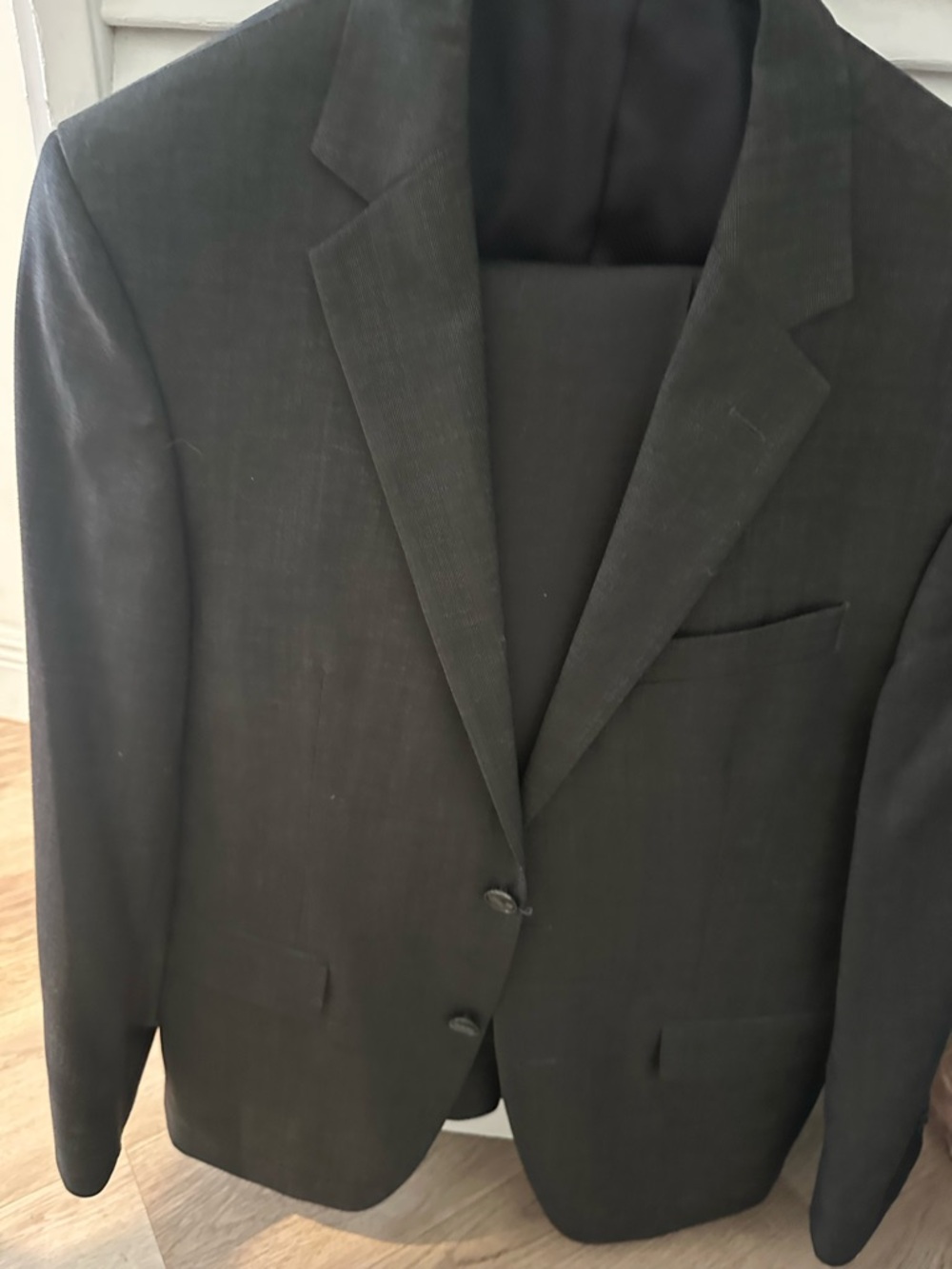Kenneth Cole Reaction Men's Dark Charcoal Two-Button Blazer